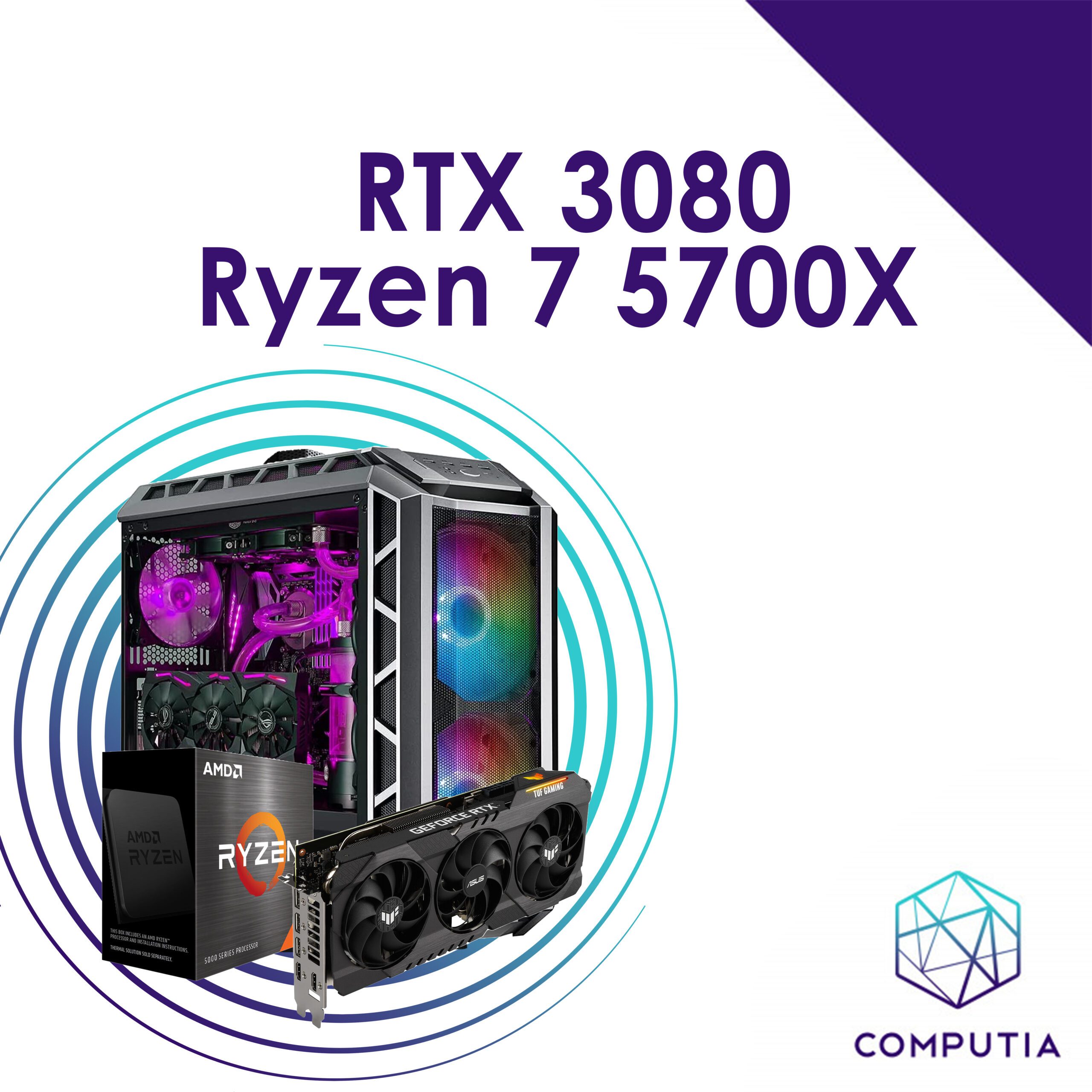Computia RTX 3080 / Ryzen 7 5700X PC Build with 240mm AIO - Computia