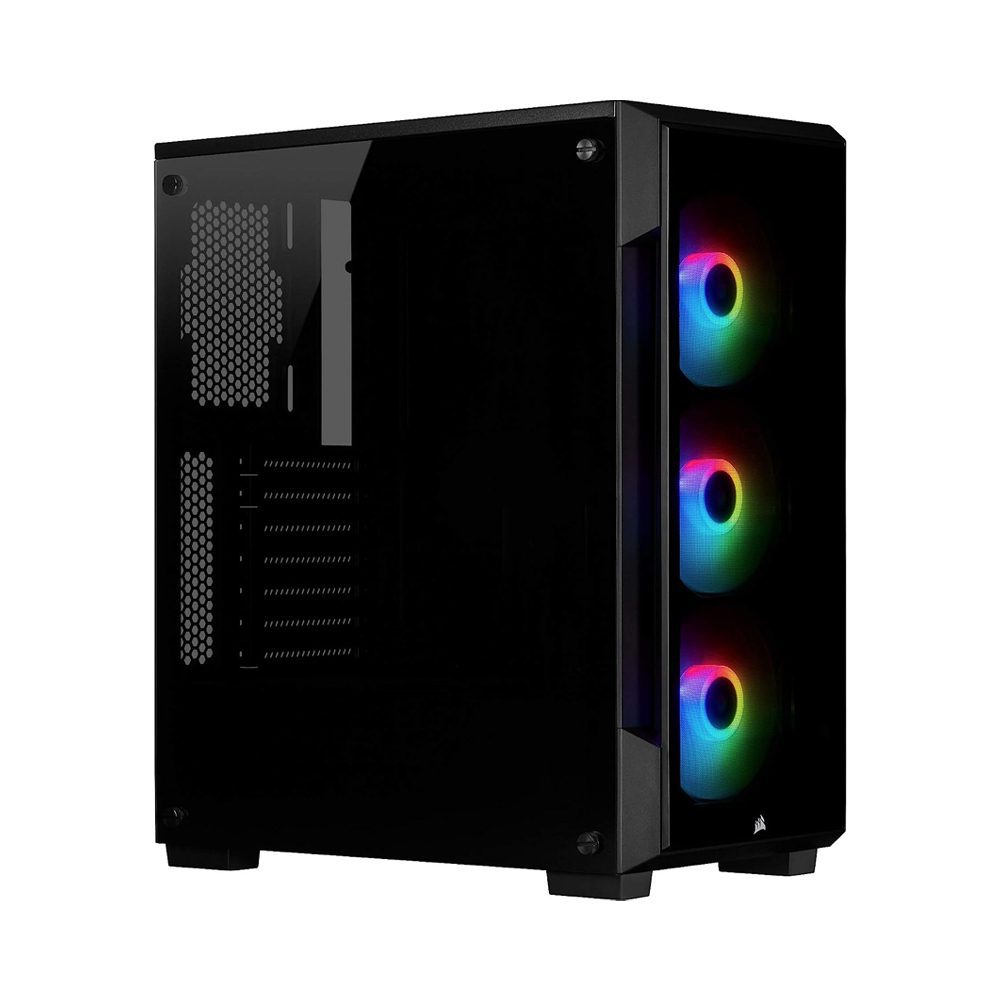 Corsair iCUE 220T RGB, Tempered Glass Mid-Tower ATX Smart Gaming Case, Black