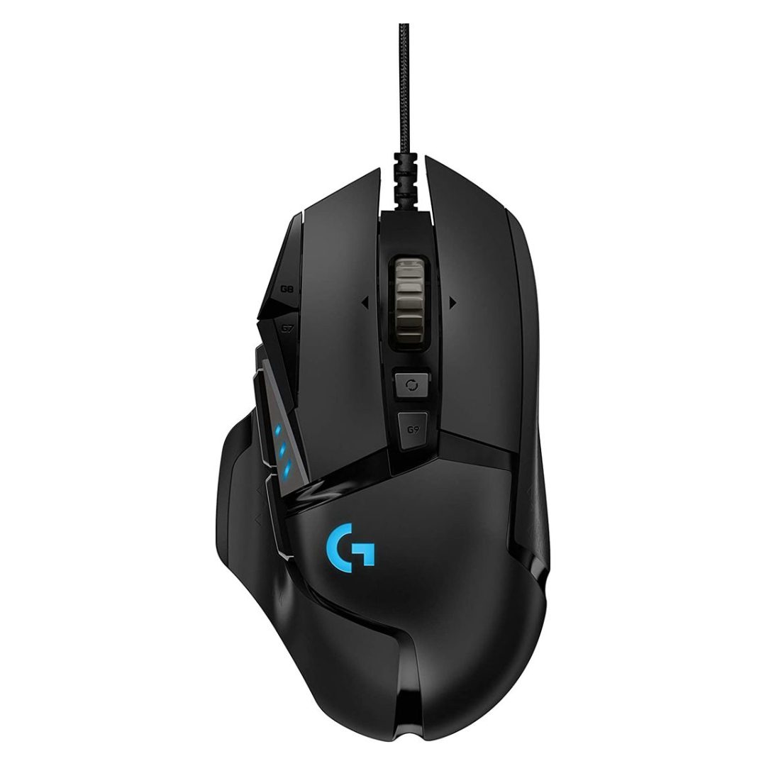 Logitech G502 Wired RGB Gaming Mouse with Hero 25K Sensor, Tunable Weights - Black