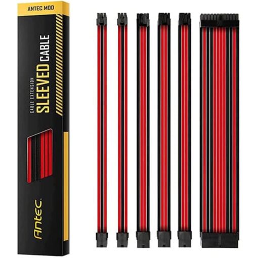 Antec Sleeved Cable - PSU Cable Extension Kit Red