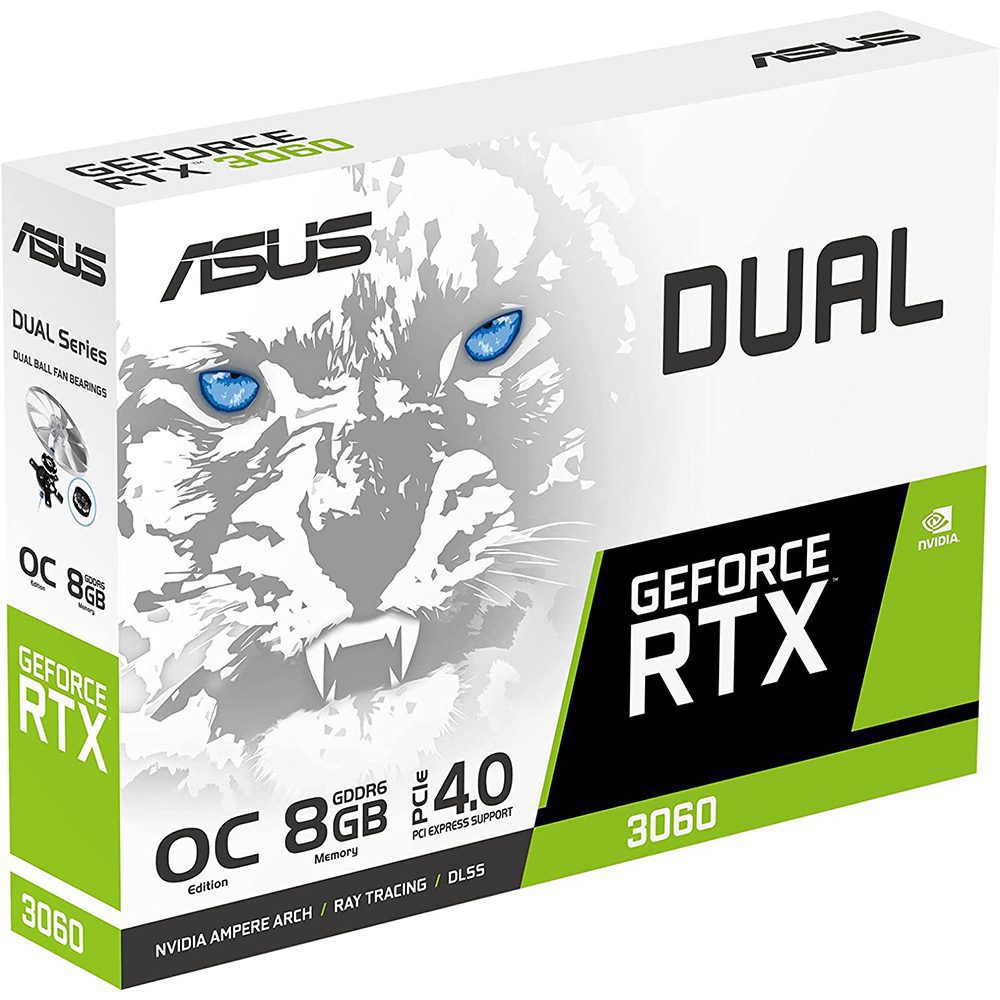 ASUS Dual GeForce RTX™ 3060 White OC Edition 8GB GDDR6 (PCIe 4.0, 8GB GDDR6, HDMI 2.1, DisplayPort 1.4a)