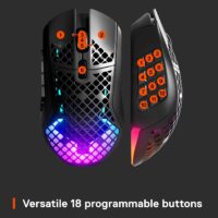 SteelSeries Aerox 9 Wireless – Ultra-Lightweight Wireless Gaming Mouse – 18000 CPI – TrueMove Air Optical Sensor - Water Resistant– 180 Hour Battery – 18 Programmable Buttons