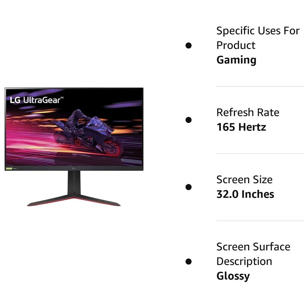 LG UltraGear 2K QHD, IPS, 165Hz 32" 32inch Flat Gaming Monitor ...