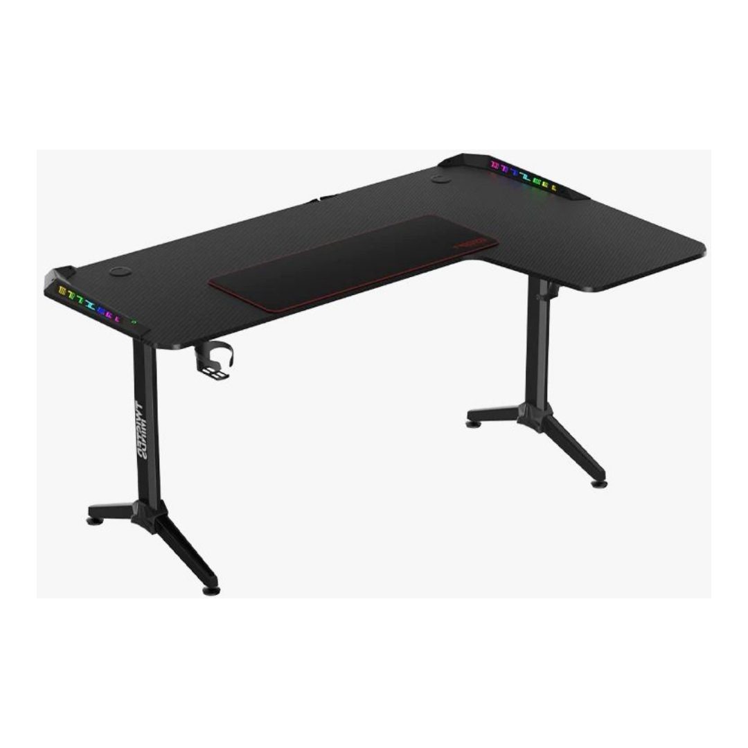 Twisted Minds Warrior Black L-Shaped RGB Gaming Desk