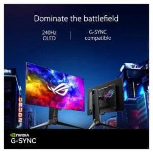 Alternative view of ASUS ROG Swift 27” 27inch 1440P OLED DSC Gaming Monitor (PG27AQDM) - QHD (2560x1440), 240Hz, 0.03ms