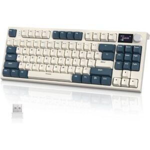 Attack Shark - K86 RGB 75% Wireless Mechanical Keyboard with LCD Screen - White/Blue