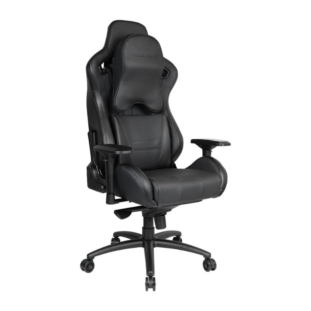 AndaSeat Dark Knight Premium Gaming Chair – Black Genuine Leather, Reclining XL Ergonomic Seat