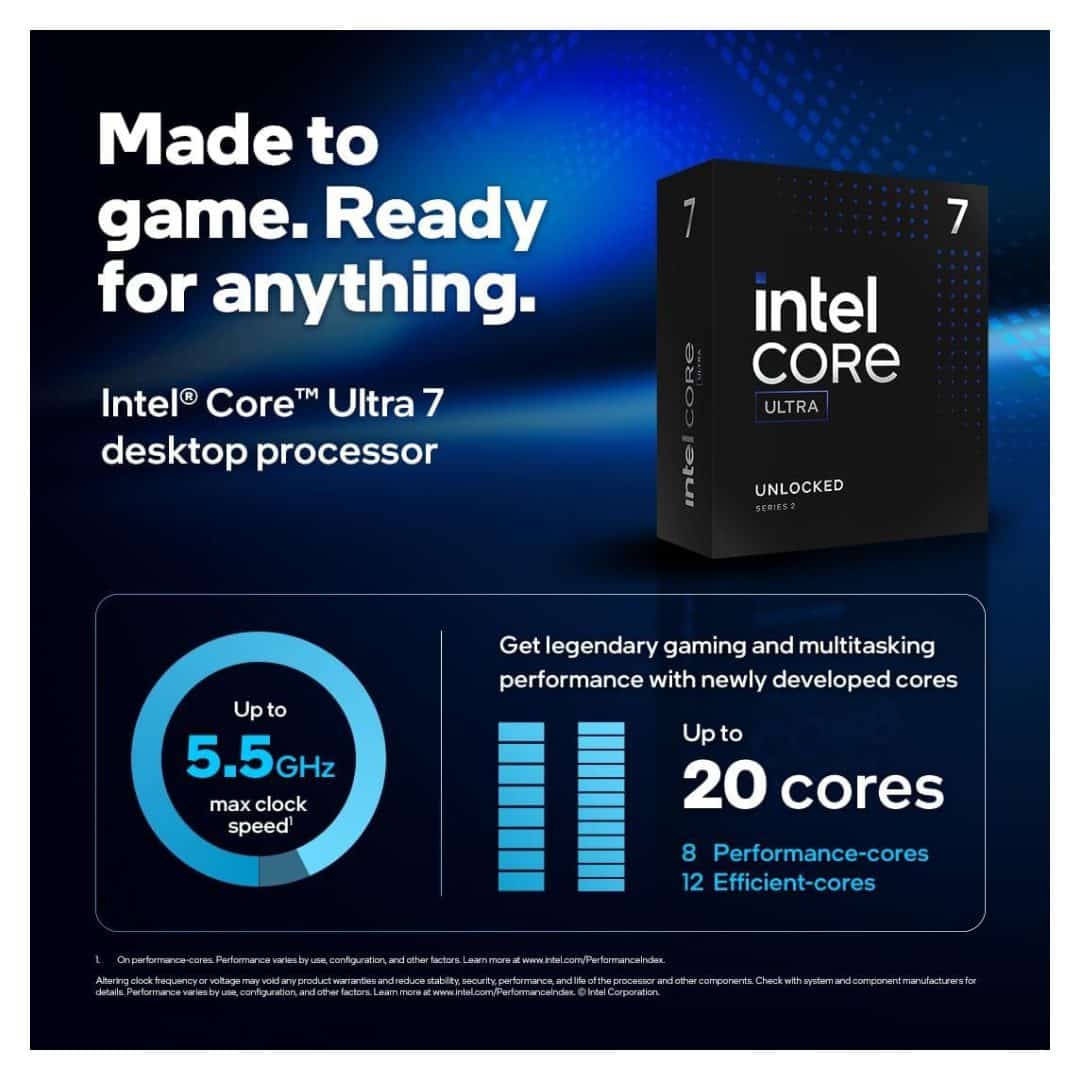 Intel Core Ultra 7 265KF 20-Core LGA1851 Desktop Processor [Tray
