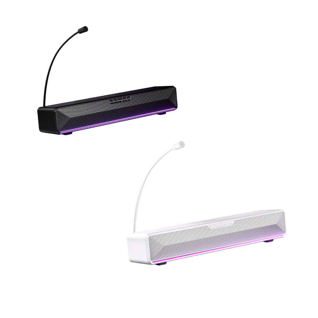 MCHOSE G20 Pro Bluetooth speaker with stereo, bass, treble sound, RGB lighting, and wireless/wired connectivity