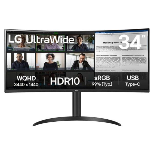 LG 34 Inch Curved UltraWide 2K 1440p 100Hz Monitor