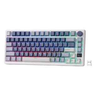 Royal Kludge RK-M75 Gasket 75% Ocean Blue Hot Swap Wireless Tri-Mode Gaming Keyboard with OLED Display & RGB Backlighting