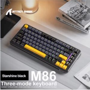 Attack Shark M86 Gasketed Wireless Hot Swap Mechanical Keyboard - RGB, 75% Layout