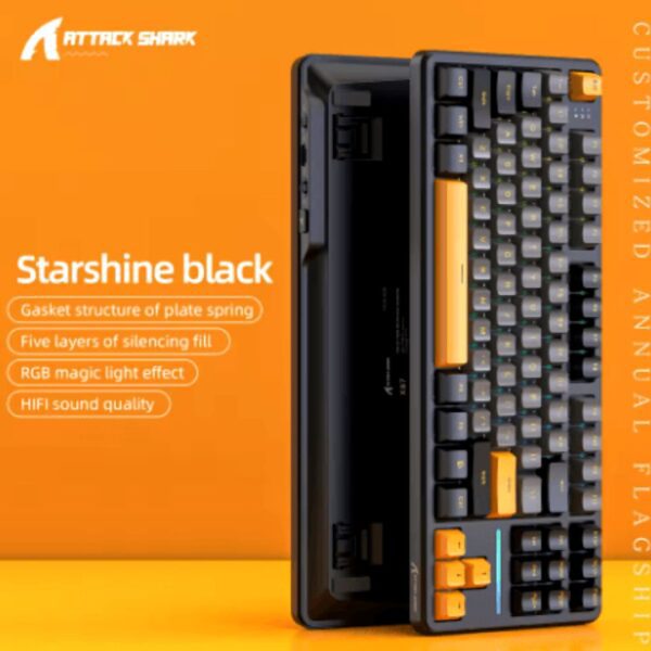 Attack Shark X87 Bluetooth RGB Hot-Swap Gaming Mechanical Keyboard - Starshine Black