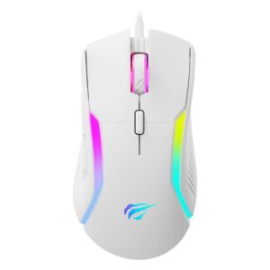 Havit MS1033 Gaming Mouse – RGB Wired USB, 8000 DPI, 9 Programmable Buttons, White