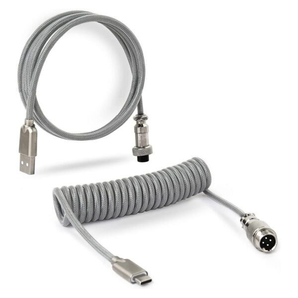 Royal Kludge Coiled Keyboard Cable USB-C Custom Cord for Mechanical Gaming Keyboards