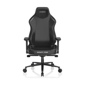 ✅ DXRacer CRAFT XL Black EPU Leather Gaming Chair | Ergonomic Support, Memory Foam Head Pillow, Adjustable Lumbar, 4D Armrests, Durable Build