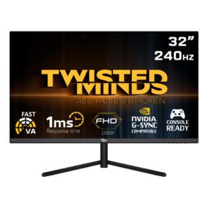 ✅ Twisted Minds 32" FHD VA, 240Hz, 1ms HDR Gaming Monitor - Black | HDMI 2.1, Low Input Lag, High Refresh Rate