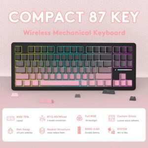 Alternative view of Attack Shark K98 Wireless Tri-mode Mechanical Keyboard – Shimmer