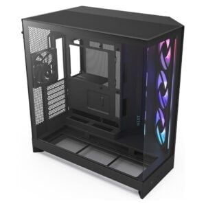 NZXT H9 Flow RGB (2025) Dual-Chamber MidTower Case w/ 3 RGB fans 1 non RGB Fan<span> - </span>Black