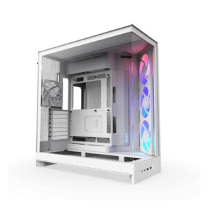 NZXT H9 Flow RGB "Plus Edition" (2025) Dual-Chamber MidTower Case w/ 7 RGB Fans & Control Hub<span> - </span>White