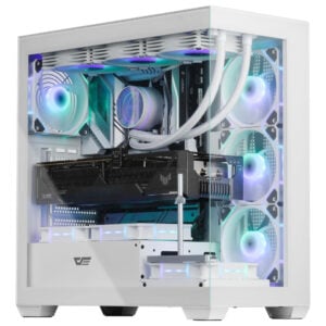 DarkFlash DS900 ATX Computer Case, 6x Pre-Installed aRGB Fans<span> - </span>White
