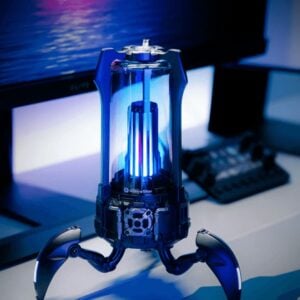 Gravastar Supernova Bluetooth speaker with zinc alloy sci-fi design, RGB lighting, and 25W audio for immersive sound experiences