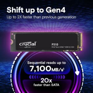 Alternative view of Crucial P310 PCIe M.2 NVMe SSD Gen4 3D NAND