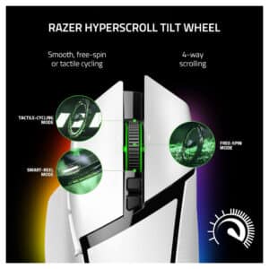 Alternative view of Razer Basilisk V3 Pro HyperScroll Tilt Wheel 30K DPI Wireless Gaming Mouse - White