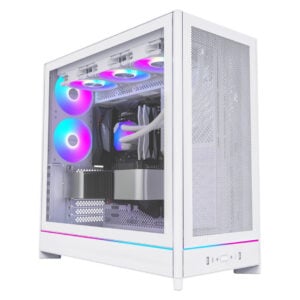 MONTECH HS01 PRO, ATX Mid-Tower Case with 5 Fans Pre-Installed<span> - </span>White