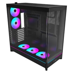 MONTECH HS02 PRO, ATX Mid-Tower Case with 5 Fans Pre-Installed<span> - </span>Black