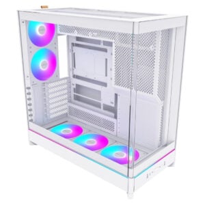 MONTECH HS02 PRO, ATX Mid-Tower Case with 5 Fans Pre-Installed<span> - </span>White