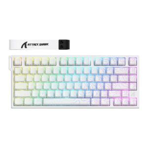 ATTACK SHARK R82 HE Rapid Trigger Keyboard Magnetic Switch with 0.005mm - White Contour