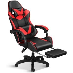Budget Gaming Chair with Footrest Black/Red