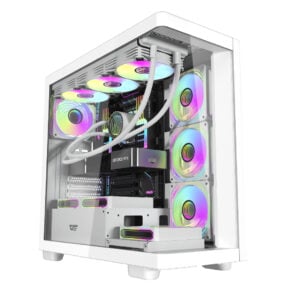 DarkFlash DS900 ATX Computer Case 7 ARGB Fans Included<span> - </span>White