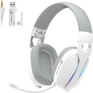 ATTACK SHARK L90 Flodable Tri-Mode Gaming Headset, Ultra-Light, Detachable Noise-canceling Microphone<span> - </span>White