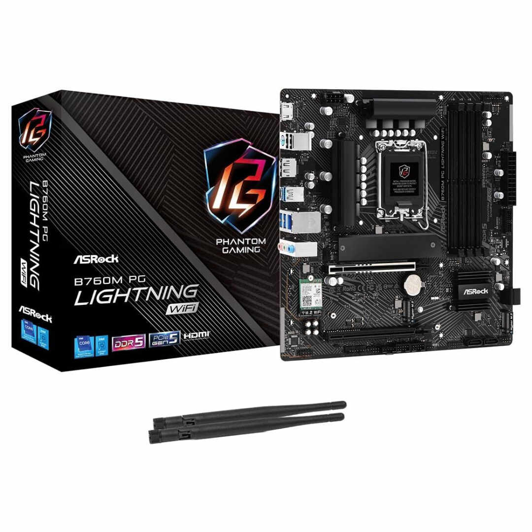 ASRock B760M PG Lightning WiFi DDR5 Supports gen Intel Processors (Without 3pin)