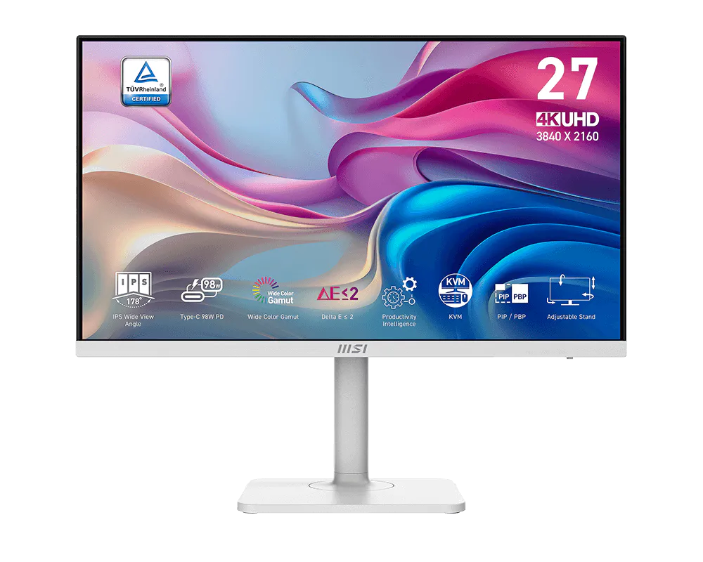 MSI Modern MD272UPHW 27″ 4K UHD IPS USB-C Monitor – White