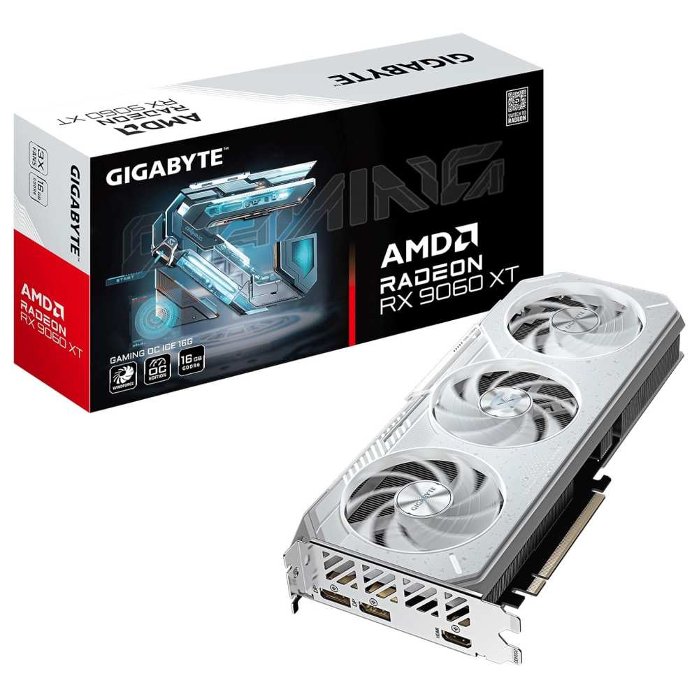 Gigabyte Radeon RX 9060 XT GAMING OC ICE 16G 16GB Graphics Card White