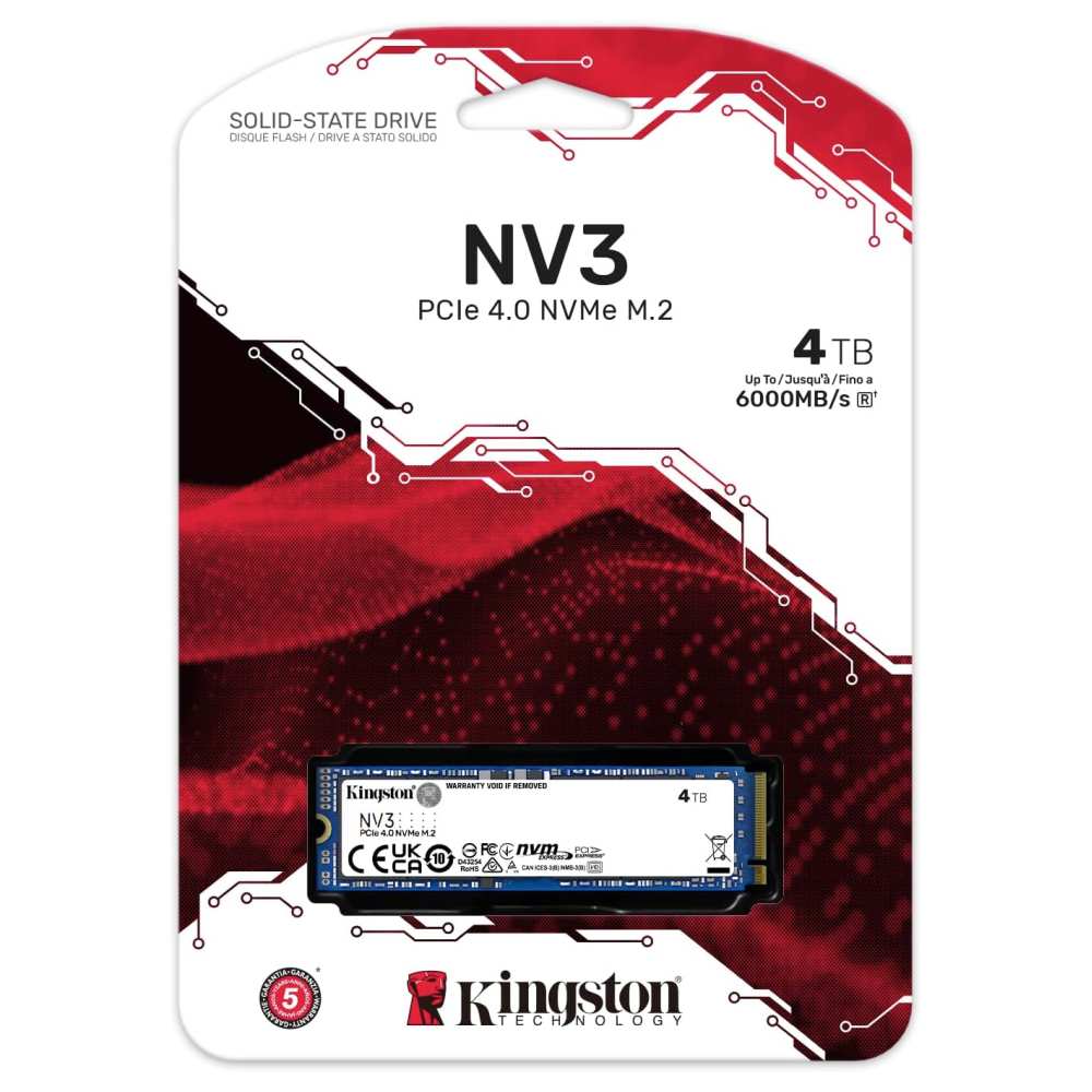Kingston NV3 PCIe 4.0 NVMe SSD 4TB M.2 2280 Internal SSD