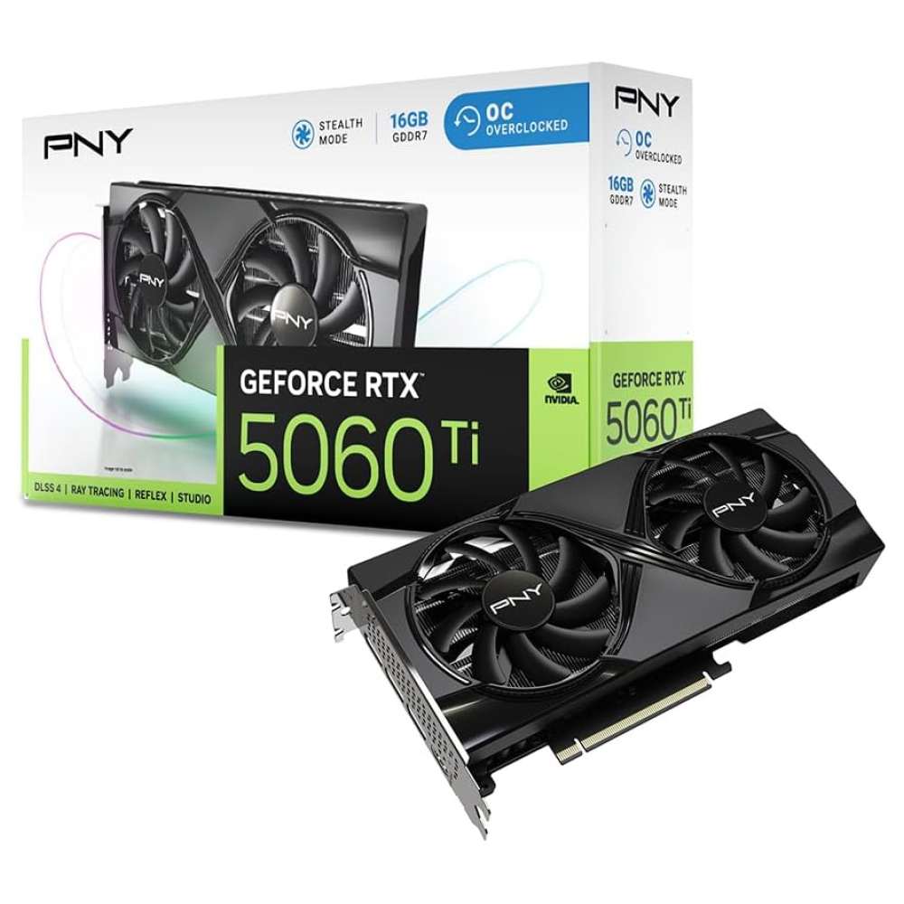 PNY NVIDIA GeForce RTX™ 5060 Ti 16GB OC Dual-Fan Graphics Card